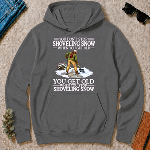 Old Man Don't Stop Shoveling Snow - charcoal - HS2D-Charcoal