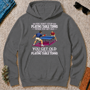 Old Man Don't Stop Table Tennis - charcoal - HS2D-Charcoal