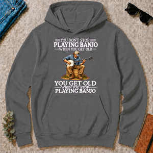 Old Man Don't Stop Playing Banjo - charcoal - HS2D-Charcoal