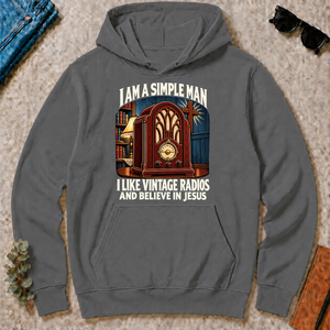 I Like Vintage Radios & Believe In Jesus - charcoal - HS2D-Charcoal