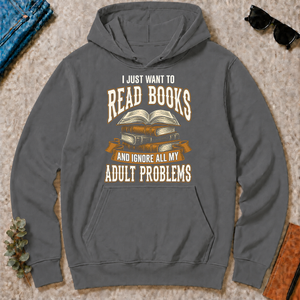 Vintage I Just Want To Read Books - charcoal - HS2D-Charcoal