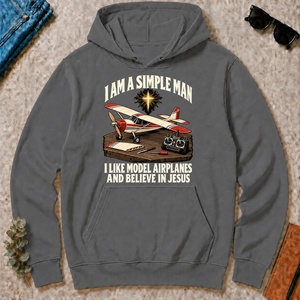 I Like Model Airplanes & Believe In Jesus - charcoal - HS2D-Charcoal
