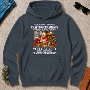 Old Woman Don't Stop Crafting Ornaments - dark-heather - HS2D-DarkHeather