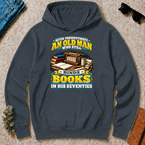 Yellow An Old Man Still Binds Book In His Seventies - dark-heather - HS2D-DarkHeather