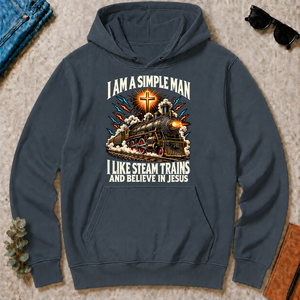 I Like Steam Trains & Believe In Jesus - dark-heather - HS2D-DarkHeather