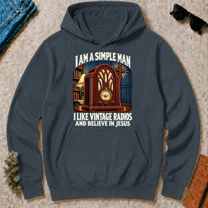 I Like Vintage Radios & Believe In Jesus - dark-heather - HS2D-DarkHeather