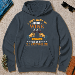 Vintage I Just Want To Drink Wine - dark-heather - HS2D-DarkHeather