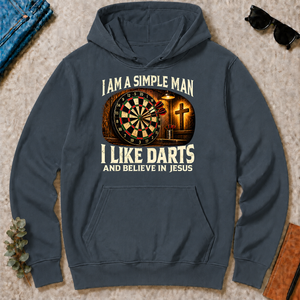 I Am Simple Man I Like Darts - dark-heather - HS2D-DarkHeather