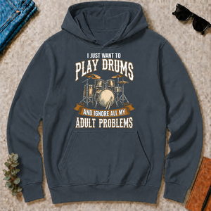 Vintage I Just Want To Play Drums - dark-heather - HS2D-DarkHeather
