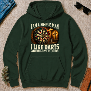 I Am Simple Man I Like Darts - forest-green - HS2D-ForestGreen