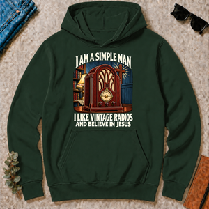 I Like Vintage Radios & Believe In Jesus - forest-green - HS2D-ForestGreen