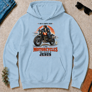 I Like Motorcycles And Believe In Jesus - light-blue - HS2D-LightBlue