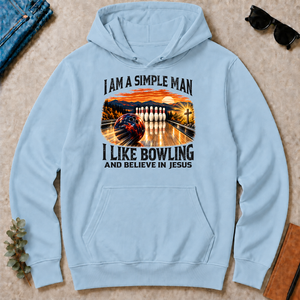 I Am Simple Man I Like Bowling - light-blue - HS2D-LightBlue
