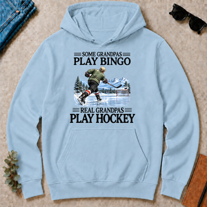 Some Grandpas Play Bingo Real Grandpas Play Hockey - light-blue - HS2D-LightBlue