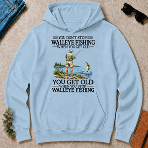 Don't Stop Walleye Fishing Vintage - light-blue - HS2D-LightBlue