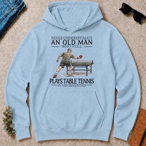 An Old Man Who Still Plays Table Tennis In His Seventies - light-blue - HS2D-LightBlue