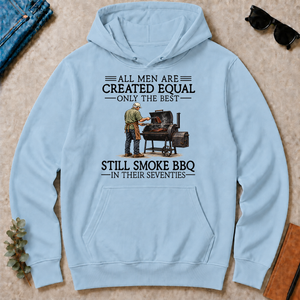 All Men Are Created Equal Only The Best Still Smoke BBQ 70s - light-blue - HS2D-LightBlue