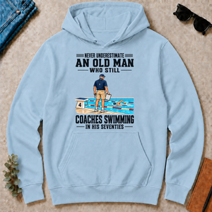 Never Underestimate An Old Man Coaches Swimming In His 70s - light-blue - HS2D-LightBlue