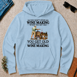Don't Stop Wine Making Vintage Art - light-blue - HS2D-LightBlue