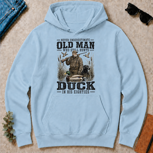 Old Man Hunting Duck In His Eighties - light-blue - HS2D-LightBlue