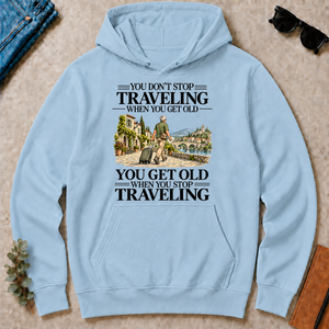 Don't Stop Traveling Vintage Art - light-blue - HS2D-LightBlue