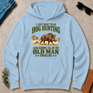 I Just Want To Go Hog Hunting Vector - light-blue - HS2D-LightBlue