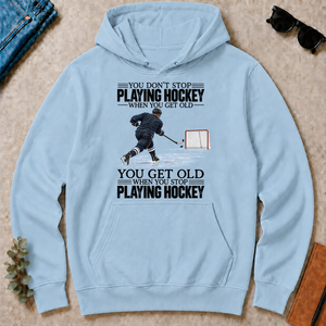 Vintage You Get Old When You Stop Playing Hockey - light-blue - HS2D-LightBlue