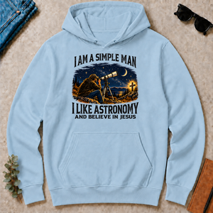I Am Simple Man I Like Astronomy - light-blue - HS2D-LightBlue
