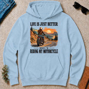 Life Is Just Better When I'm Riding My Motorcycle - light-blue - HS2D-LightBlue