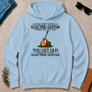 Don't Stop Playing Electric Guitar Vintage Art - light-blue - HS2D-LightBlue