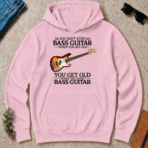 Don't Stop Playing Bass Guitar Vintage Art - light-pink - HS2D-LightPink