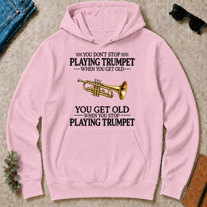 Don't Stop Playing Trumpet Vintage Art - light-pink - HS2D-LightPink