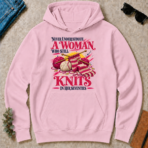 A Woman Still Knits In Her Seventies - light-pink - HS2D-LightPink