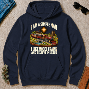 I Like Model Trains & Believe In Jesus - navy - HS2D-Navy