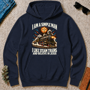 I Like Steam Trains & Believe In Jesus - navy - HS2D-Navy
