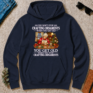 Old Woman Don't Stop Crafting Ornaments - navy - HS2D-Navy