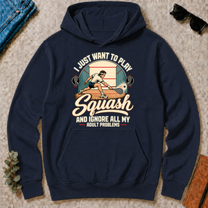 I Just Want To Play Squash & Ignore All Adult Problems - navy - HS2D-Navy