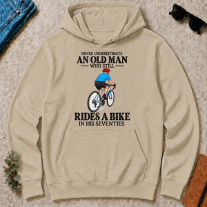An Old Man Still Rides A Bike In His Seventies - sand - HS2D-Sand