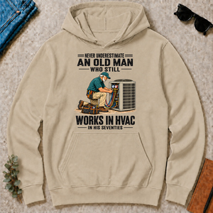 An Old Man Still Works In HVAC In His 70s - sand - HS2D-Sand