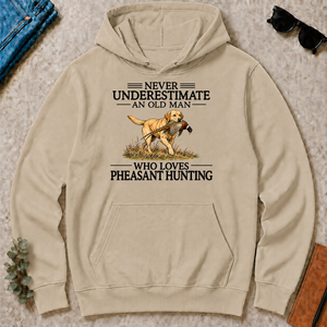 Never Underestimate An Old Man Who Loves Pheasant Hunting Art - sand - HS2D-Sand