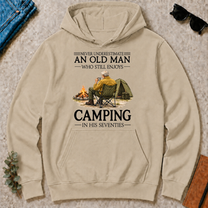 An Old Man Who Still Enjoys Camping In His Seventies - sand - HS2D-Sand