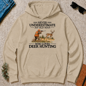 Never Underestimate An Old Man Deer Hunting - sand - HS2D-Sand