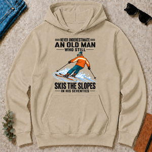Never Underestimate An Old Man Still Skis The Slopes In His 70s - sand - HS2D-Sand