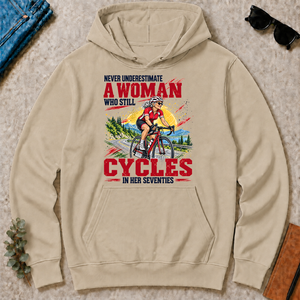 A Woman Still Cycles In Her 70s - sand - HS2D-Sand