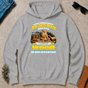Yellow An Old Man Still Carves Wood In His Seventies - sport-grey - HS2D-SportGrey
