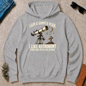 I Am Simple Man I Like Astronomy - sport-grey - HS2D-SportGrey