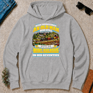 Yellow An Old Man Still Builds Model Railroads In His Seventies - sport-grey - HS2D-SportGrey