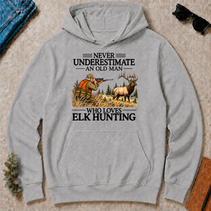 Never Underestimate An Old Man Elk Hunting - sport-grey - HS2D-SportGrey