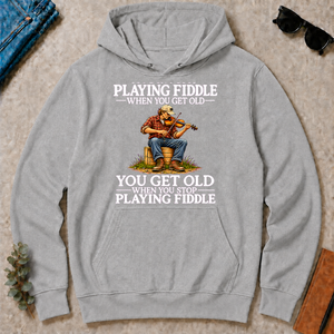 Old Man Don't Stop Playing Playing Fiddle - sport-grey - HS2D-SportGrey