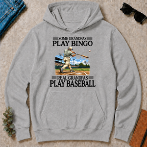 Some Grandpas Play Bingo Real Grandpas Play Baseball - sport-grey - HS2D-SportGrey